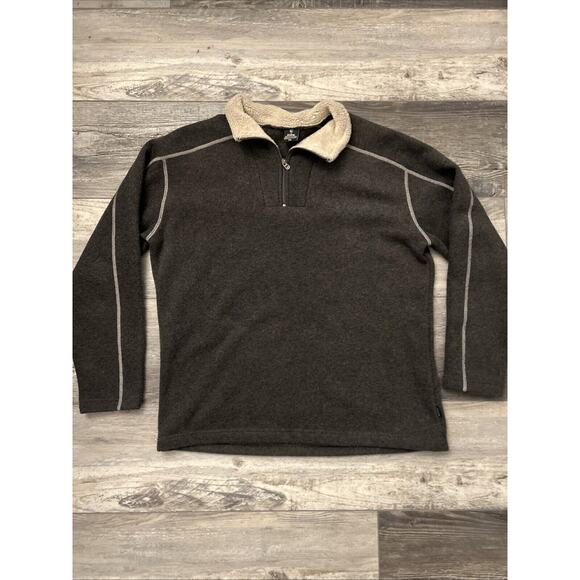 Kuhl Europa Sweater Gray Alfpaca Fleece Quarter Zip Pullover 2XL 1/4 Quarter Zip - Picture 1 of 9